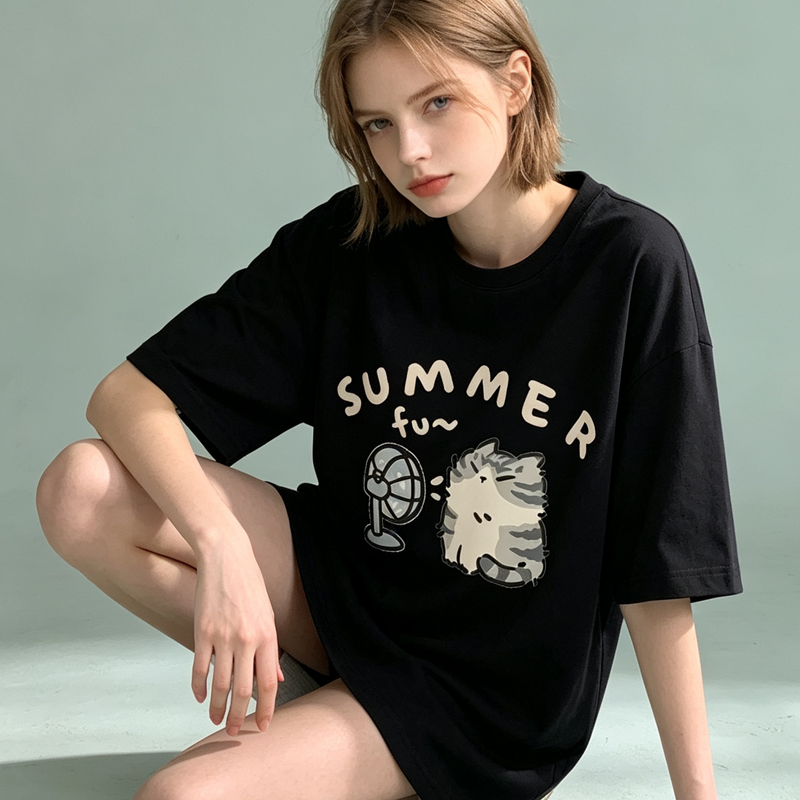 Street Fashion Couple - T-shirt coréen pour femmes, imprimé tendance,