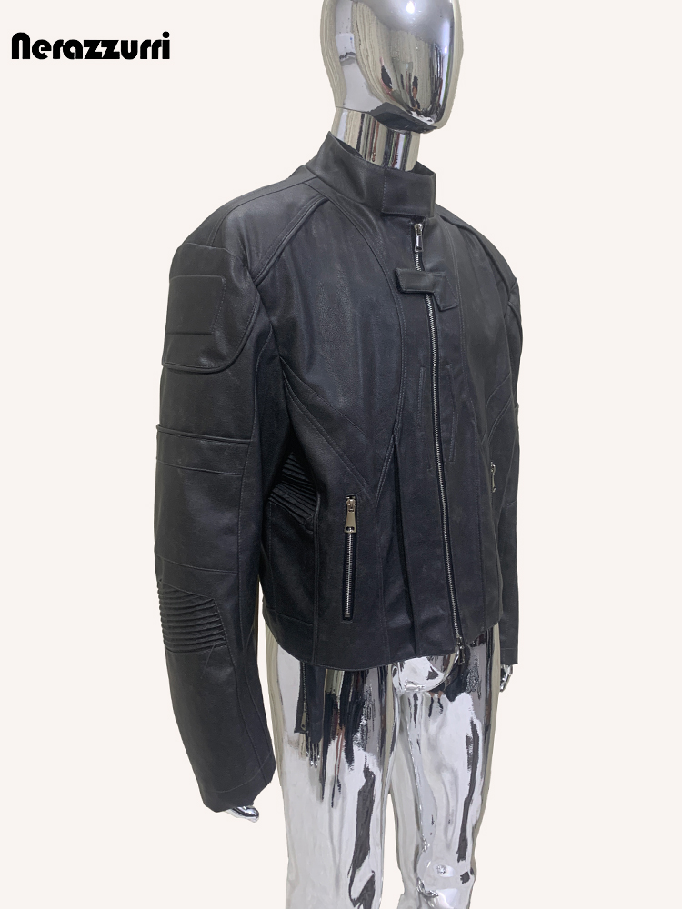 Street Fashion Runway - Blouson court en cuir PU noir