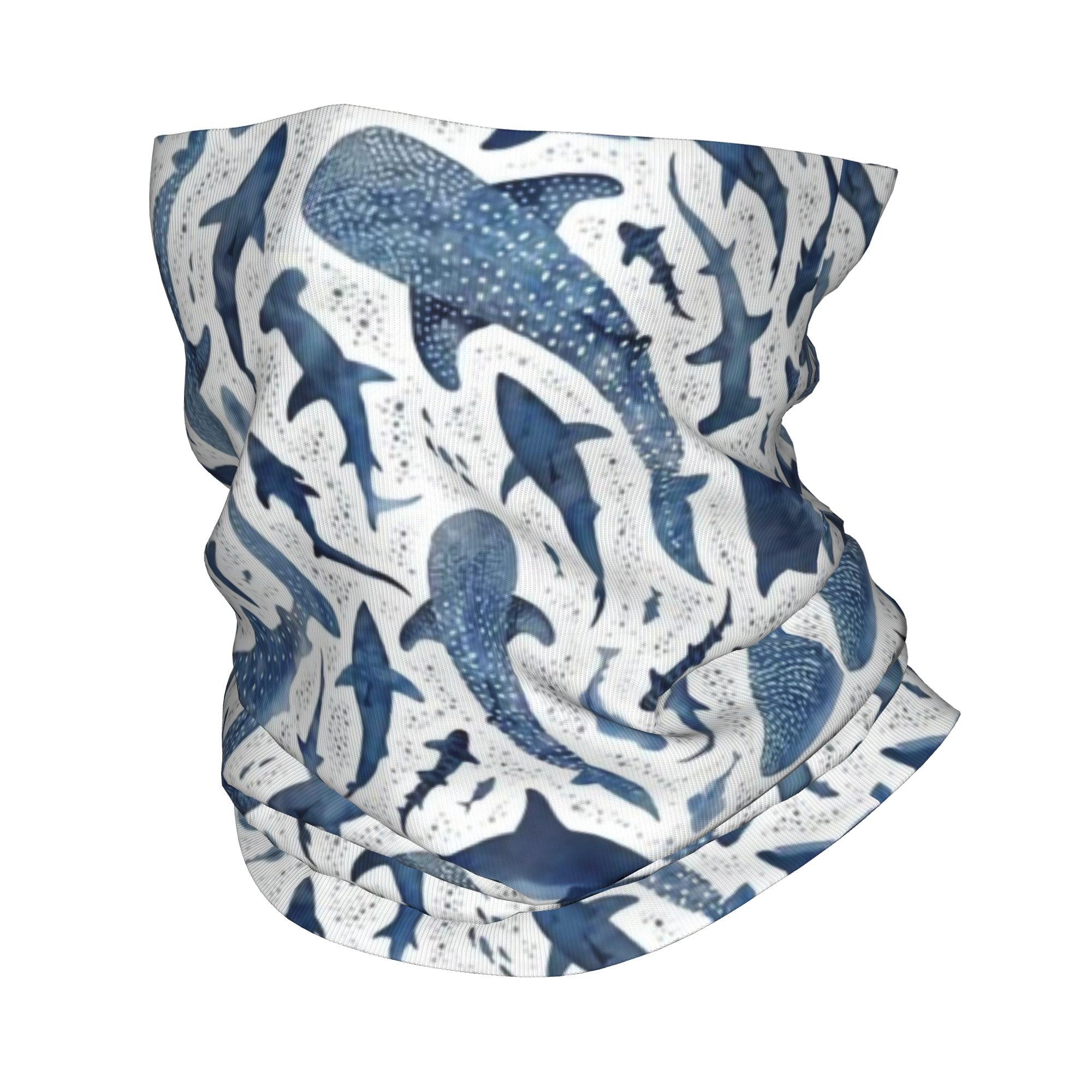 Balaclava Face Mask - Personnalisé bleu aquarelle requin Bandana cou