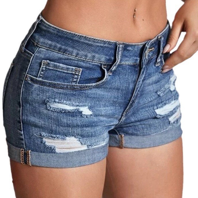 Short en jean délavé taille ha - Distressed Jean Rip avis et prix