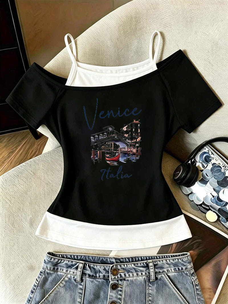 T-shirt imprimé Vénise Italie  - Street Fashion Venice avis et prix
