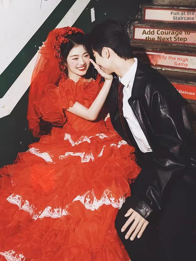 Robe de mariée rouge vintage s - Street Fashion Photographers avis et prix