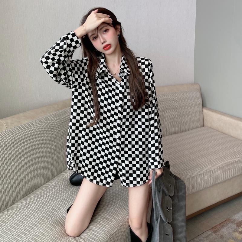 Chemisier ample à col polo et  - Street Fashion Korea avis et prix