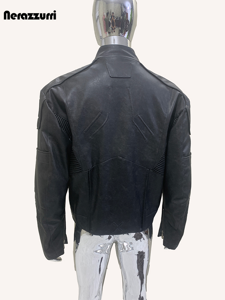 Blouson court en cuir PU noir  - Street Fashion Runway avis et prix