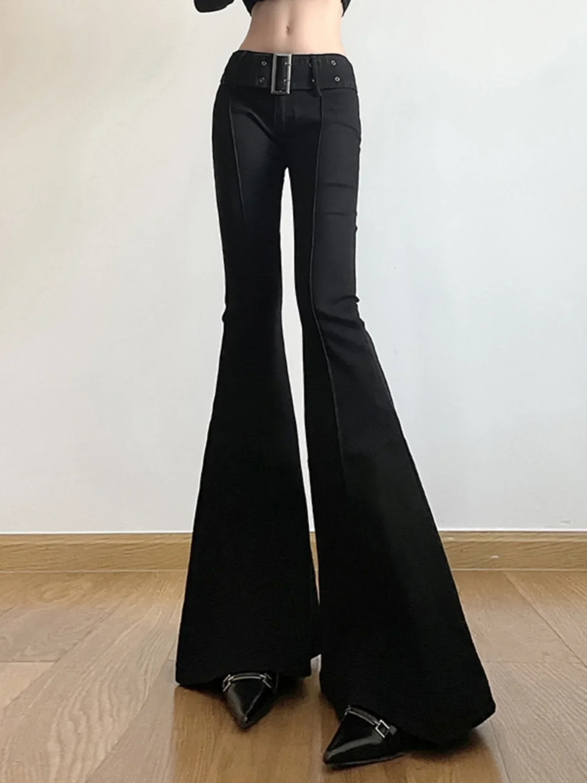 Pantalon évasé en jean noir po - Fashion Street Yoga avis et prix