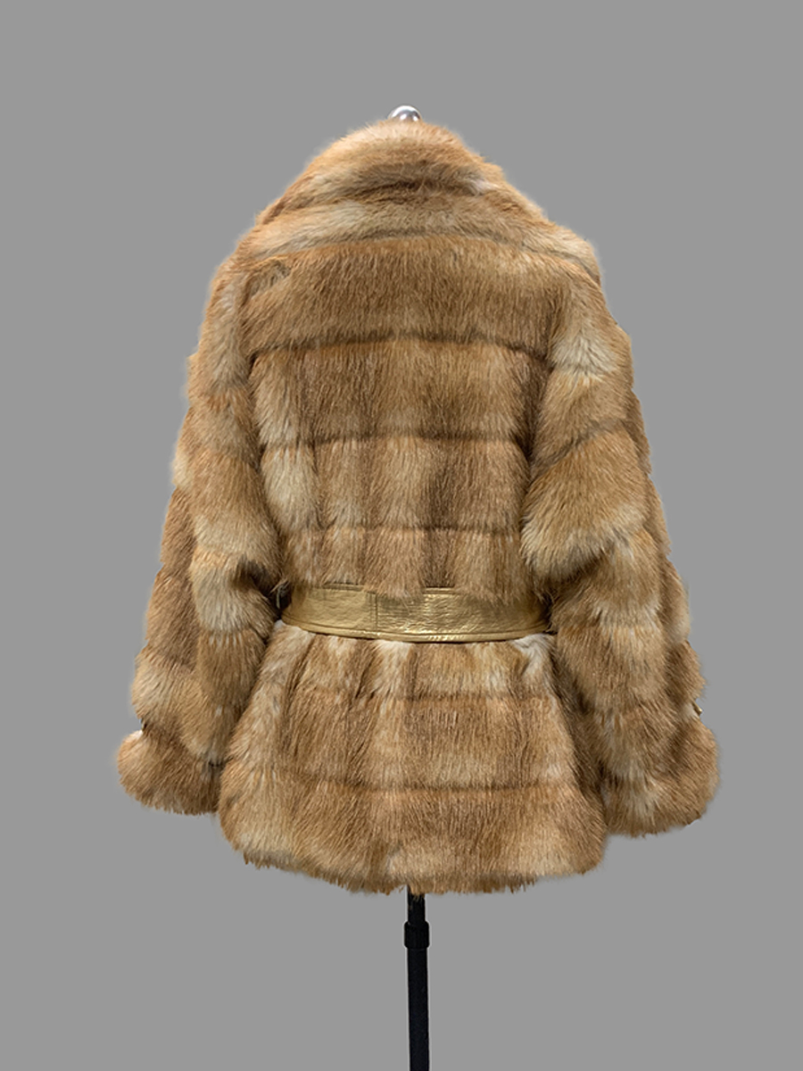 Manteau en fausse fourrure dor - Street Fashion Runway avis et prix