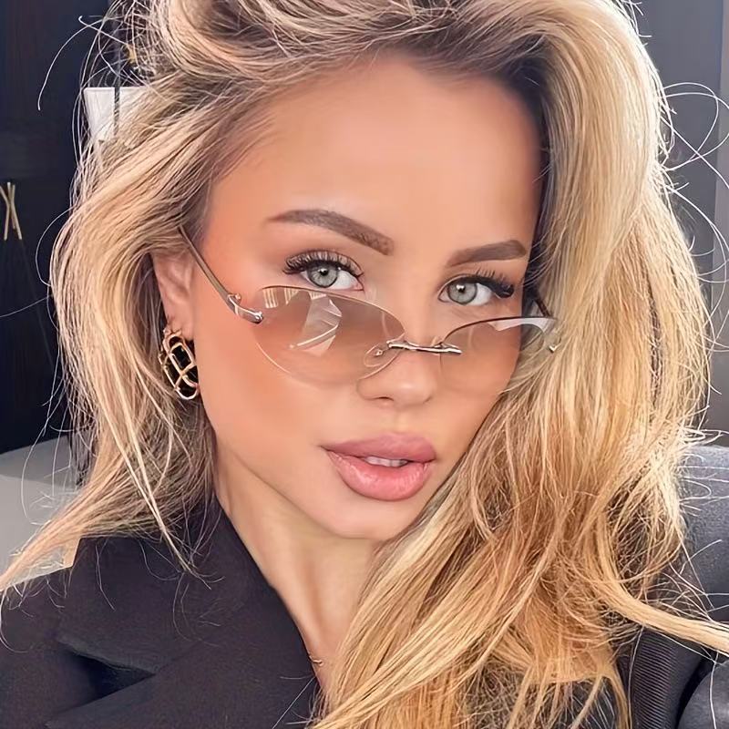 Lunettes de soleil ovales sans - Street Fashion Glasses avis et prix